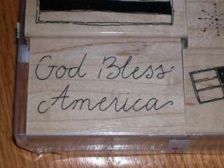 NEW LOT OF 7 CLOSE TO MY HEART 4th OF JULY RUBBER STAMPS FLAG GOD 