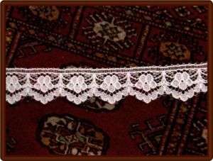 WHITE RICK RACKY FLORAL NET LACE FABRIC TRIM 4YD  