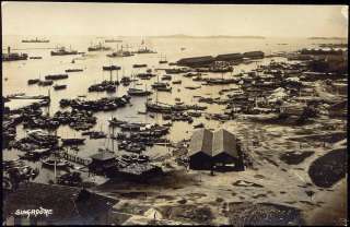 singapore, Panorama Harbour Scene (1920s) RPPC  