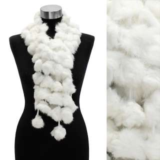 Strands Luxurious Rabbit Fur Ball Linked Scarf Brown  
