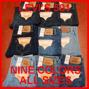 Levis 501 Mens Jeans Stonewashed W30 W32 W34 W36 W38 +  