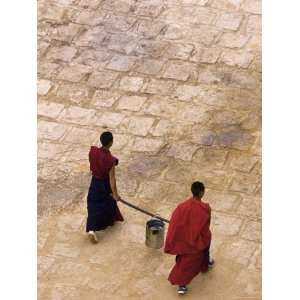  Monks Carrying Yak Butter, Ganden Monastery, Tagtse County 