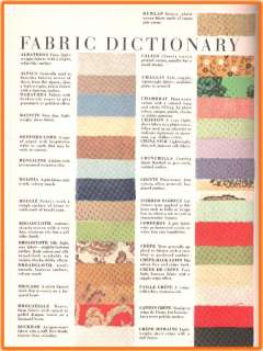 So, here is a concise fabric dictionary on most fabric used in vintage 