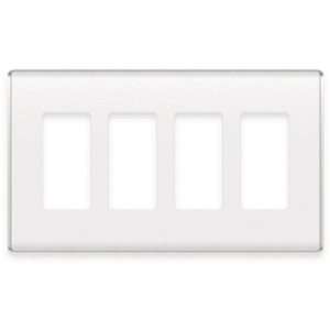  On Q WP5004 WH Studio Four Gang Wall Plate, White