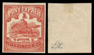 Dr. Bob US Scott #143L3 Mint XF No Gum Pony Express Stamp with 