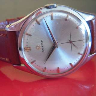 Vintage Swiss Made OMEGA Mens watch 1960s  SILVER DIAL  STEEL CASE  17 