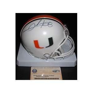  Clinton Portis Autographed UM Miami Hurricanes Mini Helmet 