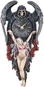   Reapers Grasp Chained Beauty Gothic Roman Numeral Wall Clock  