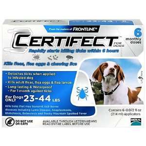  Certifect For Dogs 6pk Medium 23 44lbs Flea/tick Topical 