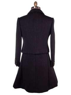 Vintage Gray Wool A Line Dress & Jacket Suit Henry Fredericks 1960s 36 