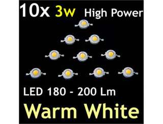 10x 3w High Power LED Warm White Bead Lamp 180 200 Lm  