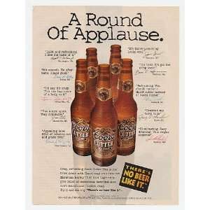  1994 Coors Cutter Beer Bottles Round of Applause Print Ad 
