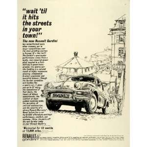 1961 Ad Renault Gordini Economy Car Austin Briggs Illustration 