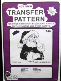 Santa Hot Iron Transfer Pattern Embroidery Pretty Punch 946 Christmas 