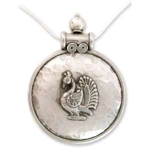  Sterling silver pendant necklace, Indian Peacock 