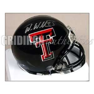 Wes Welker Signed Mini Helmet   Texas Tech   Autographed NFL Mini 