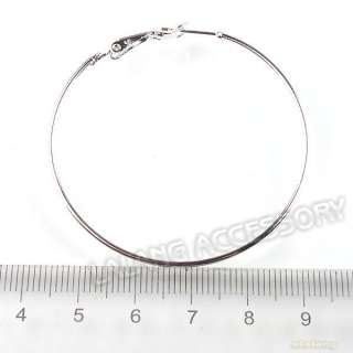 30pcs New Wholesale Silver Hoop Circle Earrings Earwires Findings 50mm 