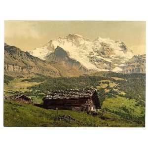  Photochrom Reprint of Wengen and Jungfrau, Bernese 