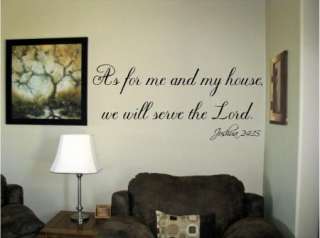   and my house we will serve the Lord Vinyl Wall Decal Art Christ Bible