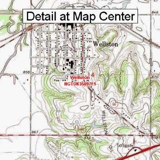  USGS Topographic Quadrangle Map   Wellston, Oklahoma 