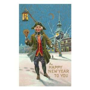  Happy New Year, Town Crier Premium Poster Print, 8x12 