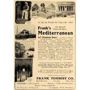  1928 Ad Frank Tourist Company Cunard Line Cruise Sphynx 