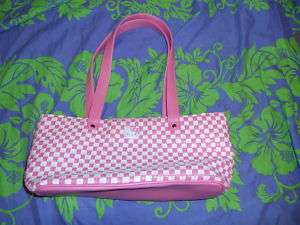 Nice Sanrio Hello Kitty Pink White Checkered Bag Purse  