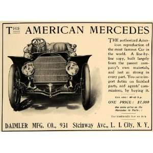  1905 Ad American Mercedes Daimler Antique Car Pricing 