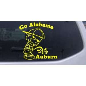 Yellow 10in X 9.4in    Go Alabama Pee On Auburn Car Window Wall Laptop 