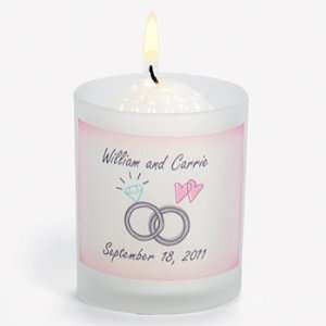  Personalized Wedding Rings Votive Holders   Party 