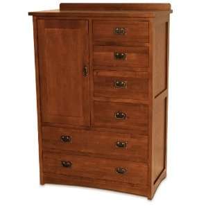   Mission 6 Drawer Door Chest in Warm Brown Finish Furniture & Decor