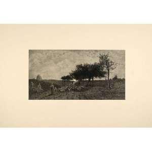   Sun Rural Landscape Sheep Daubigny   Original Print
