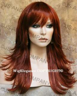 Relaxed MULTI LAYERED FLIP OUT STYLE LONG COPPER RED WIG FN130  
