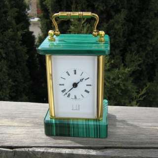 Dunhill Carriage Mini clock with Malaquite, Mathew Norman, Deco Style 