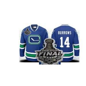 Cup Vancouver Canucks #14 Alexandre Burrows 3rd Blue Hockey Jersey NHL 