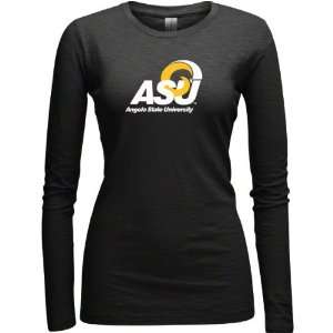  Angelo State Rams Black Womens Logo Vintage Long Sleeve T 