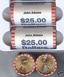This Auction is for a 2007 John Adams $1 Coin 25 Coin Roll, Brilliant 