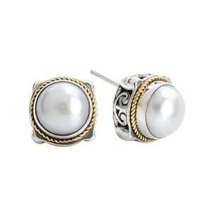   Mabe Pearl Earrings with 18k Gold Accents Deluxe Collection Jewelry