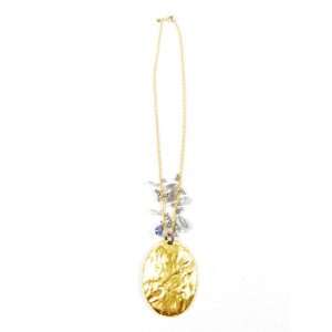  Alexis Bittar jewelry molton pendant gold & labradorite 