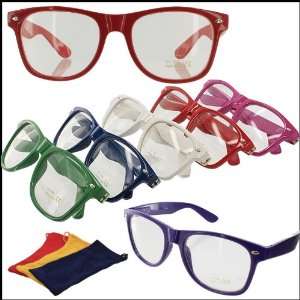 Wayfarer Sunglasses Clear Lenses Crayon Colored Frames 