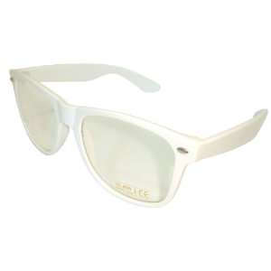 New (Unisex Mens Ladies) White Wayfarer Glasses Sunglasses With Clear 