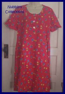  Only Necessities Short Sleeve A Line Dress M L Red Floral  