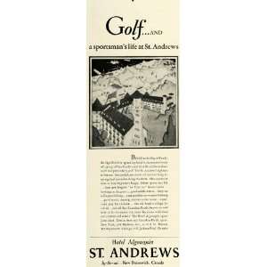   Hotel Algonquin Golf Resort   Original Print Ad