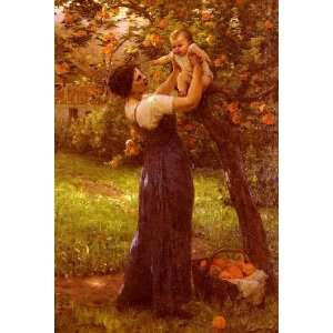   and Child in the Garden, By Delpy Hippolyte Camille 