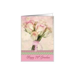  70th birthday rose bouquet pink grandma Card Health 