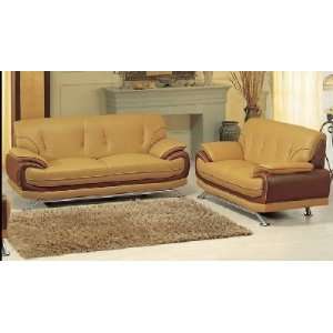 7880   Light and Dark Brown Leather Sofa American Eagle Leather 