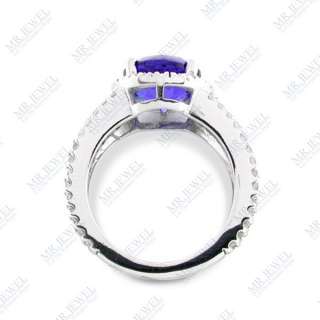 25 CT ROUND TANZANITE AND DIAMOND RING AAAA COLOR  