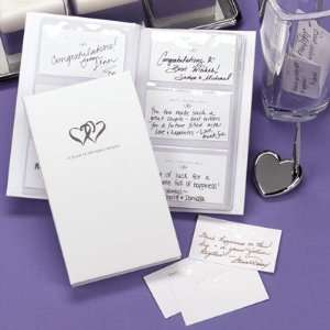  Linked Double Hearts Book of Wedding Wishes Set 