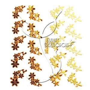  Gold Floral Nail Stickers/Decals Beauty