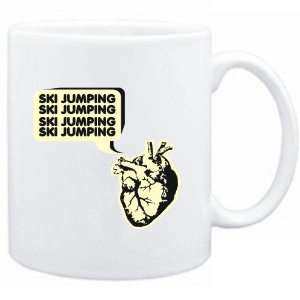  Mug White  Ski Jumping heart  Sports